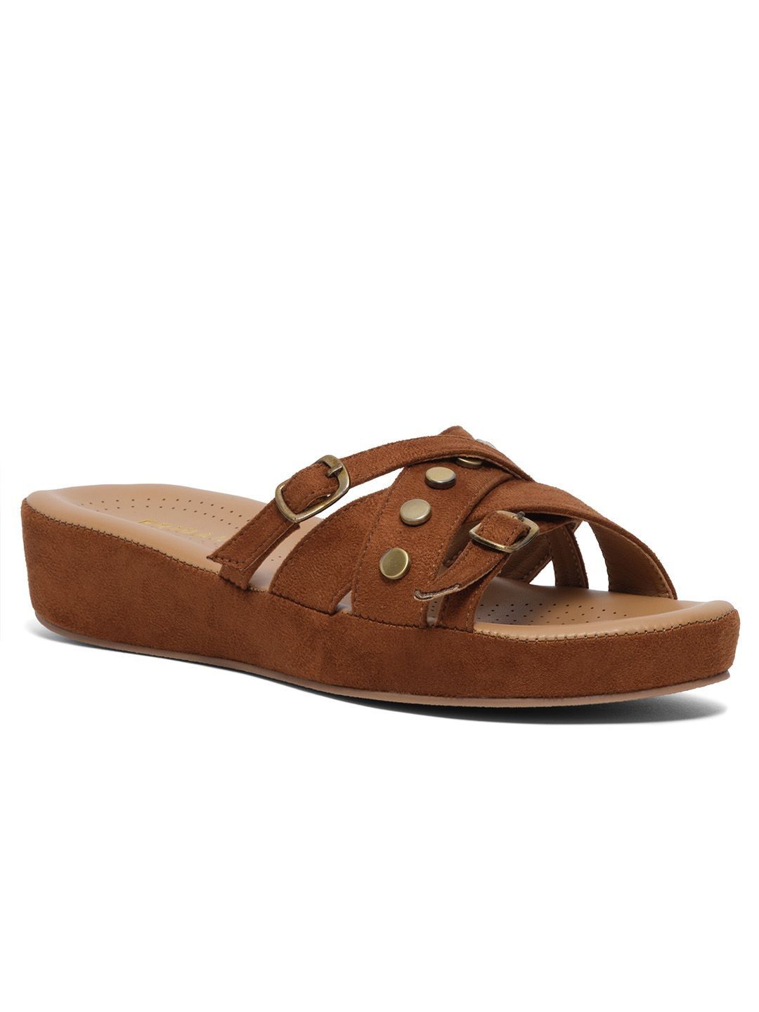 ERIDANI Women Open Toe Flats with Buckles-picture-9