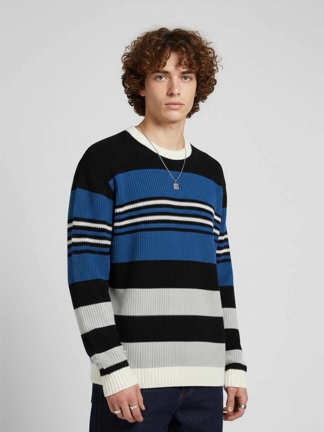 glitchez Multi-Striped Relaxed Pullover-picture-52