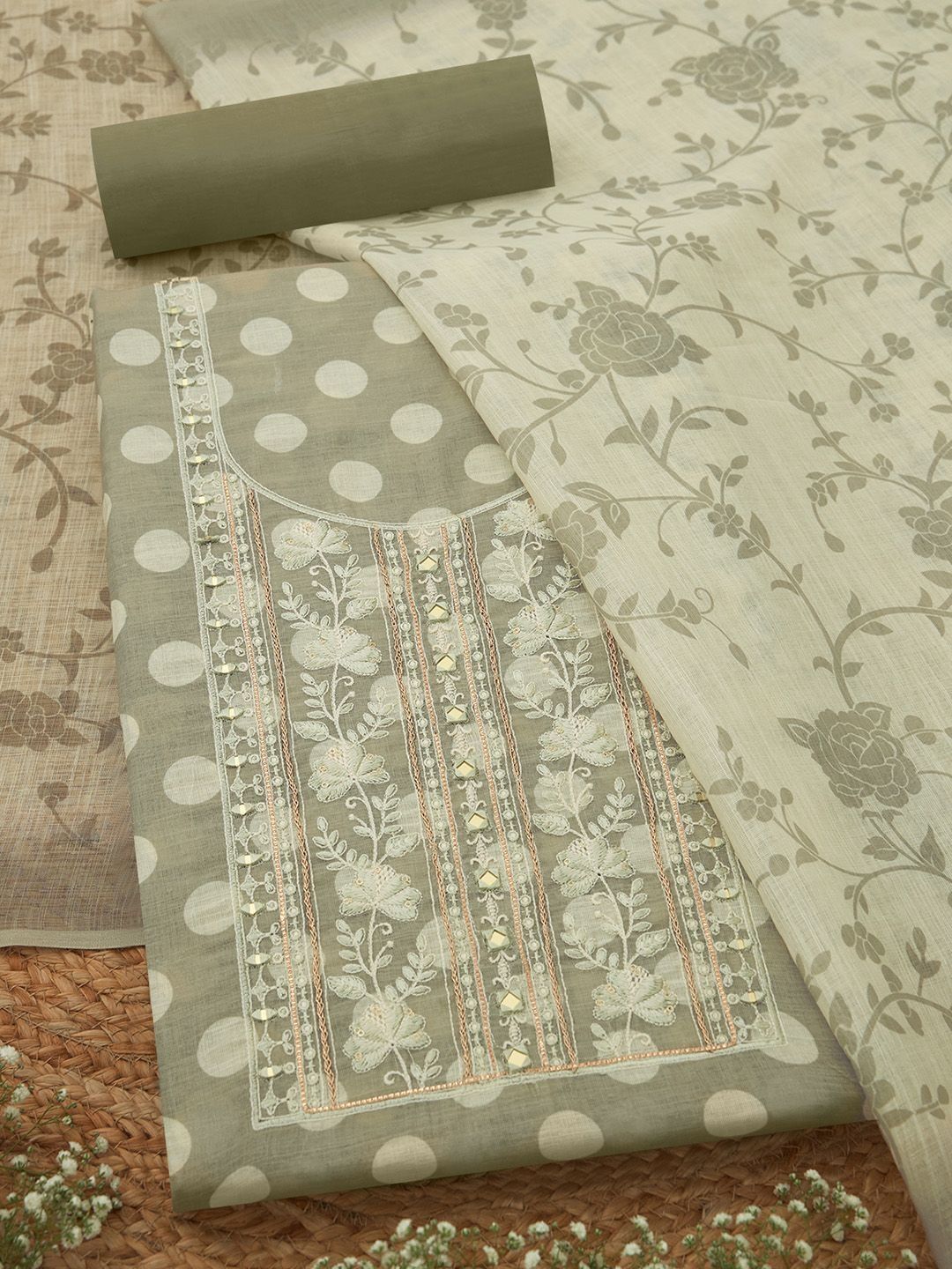 Soch Printed Linen Unstitched Dress Material