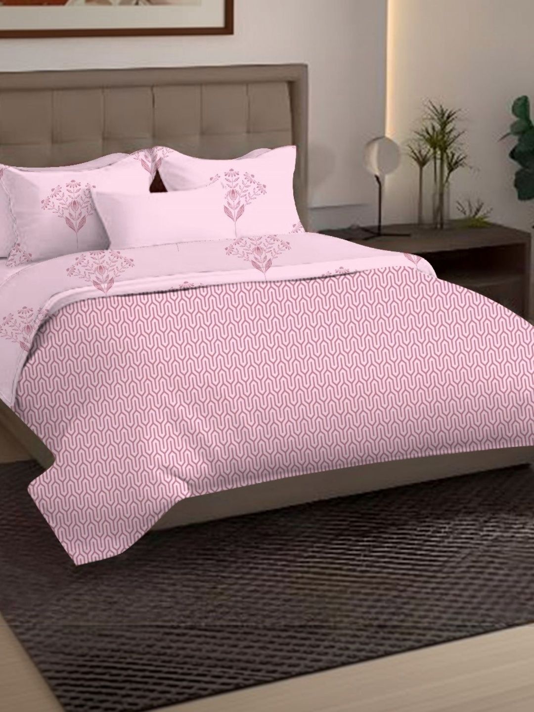 Sleeping Owls Pink Floral Heavy Winter 400 GSM Comforter-picture-39