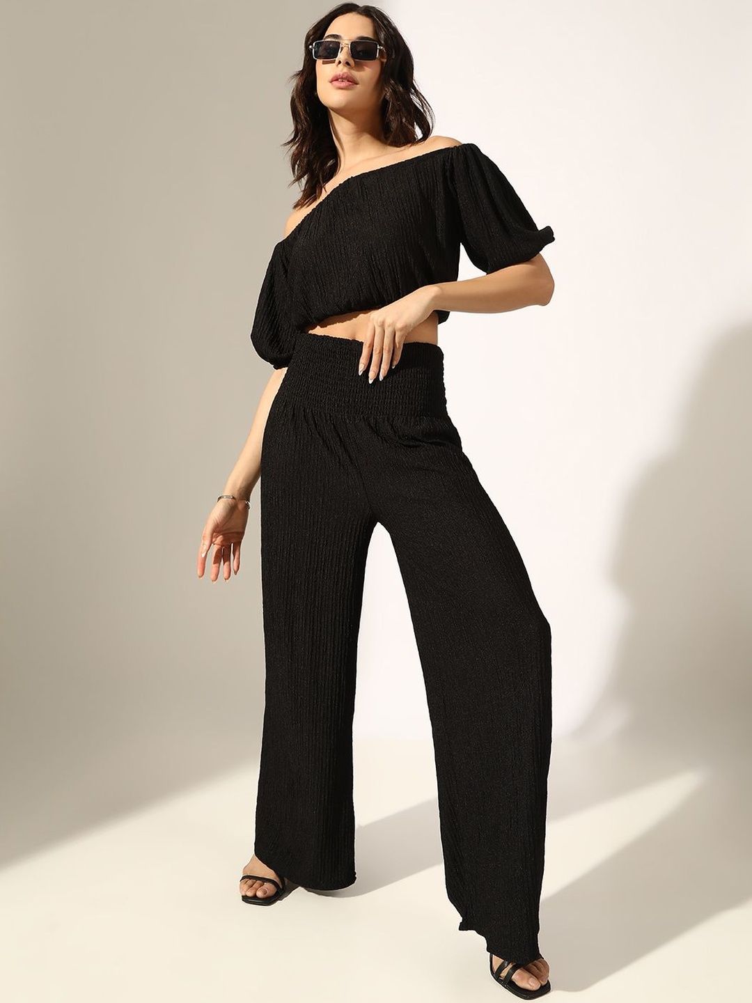 SHOWOFFFF Off-Shoulder Top & Trousers Co-Ords-picture-31