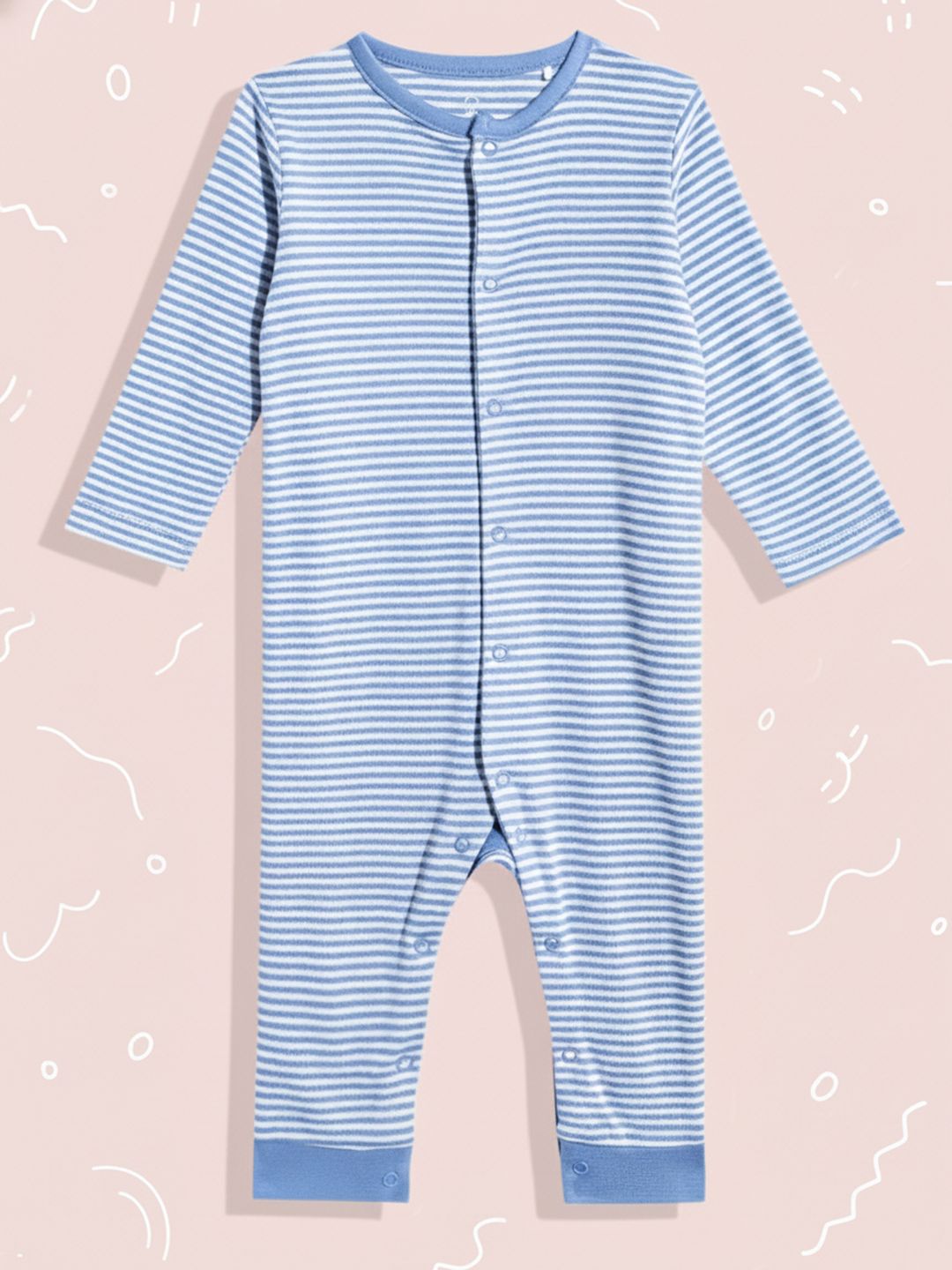 mothercare Infant Boys Striped Pure Cotton Romper
