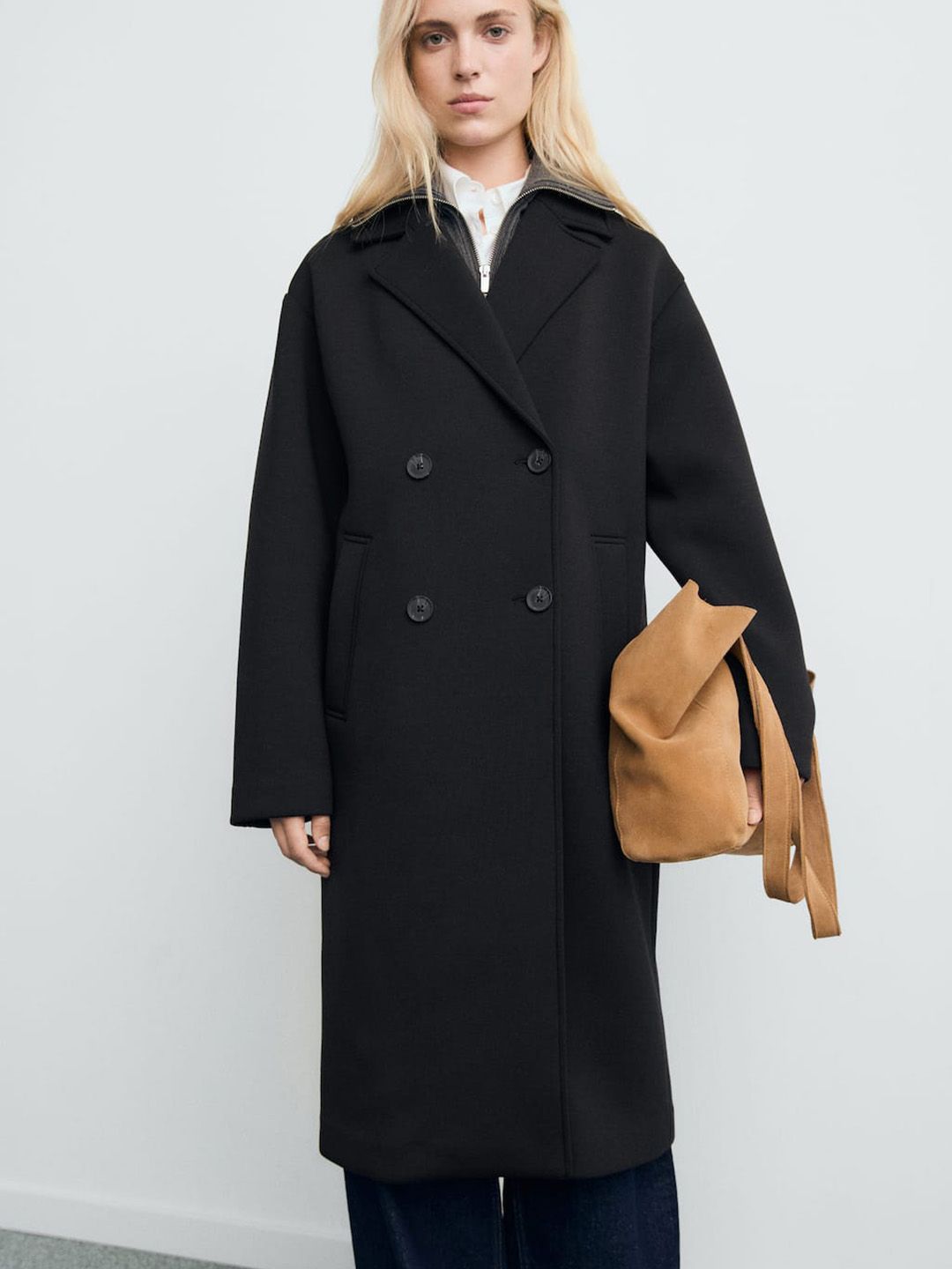 MANGO Knee Length Combined Overcoat-picture-30