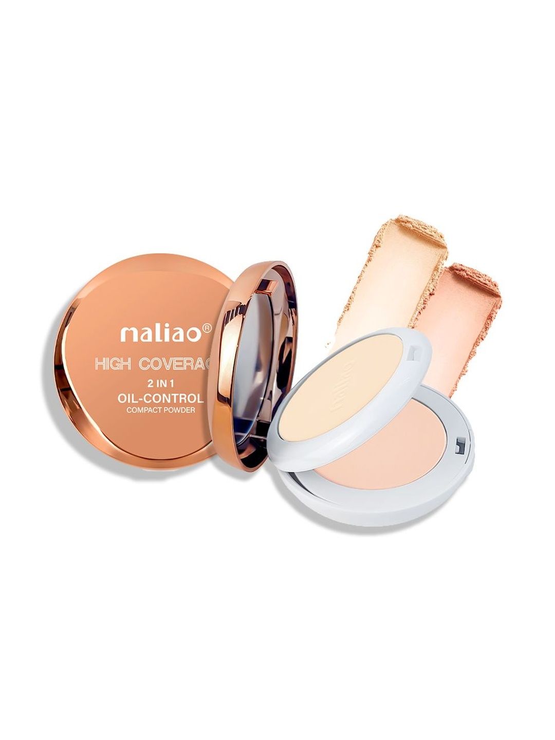 Maliao High Coverage 2 In 1 Oil Control Compact Powder - Beige 01-picture-16