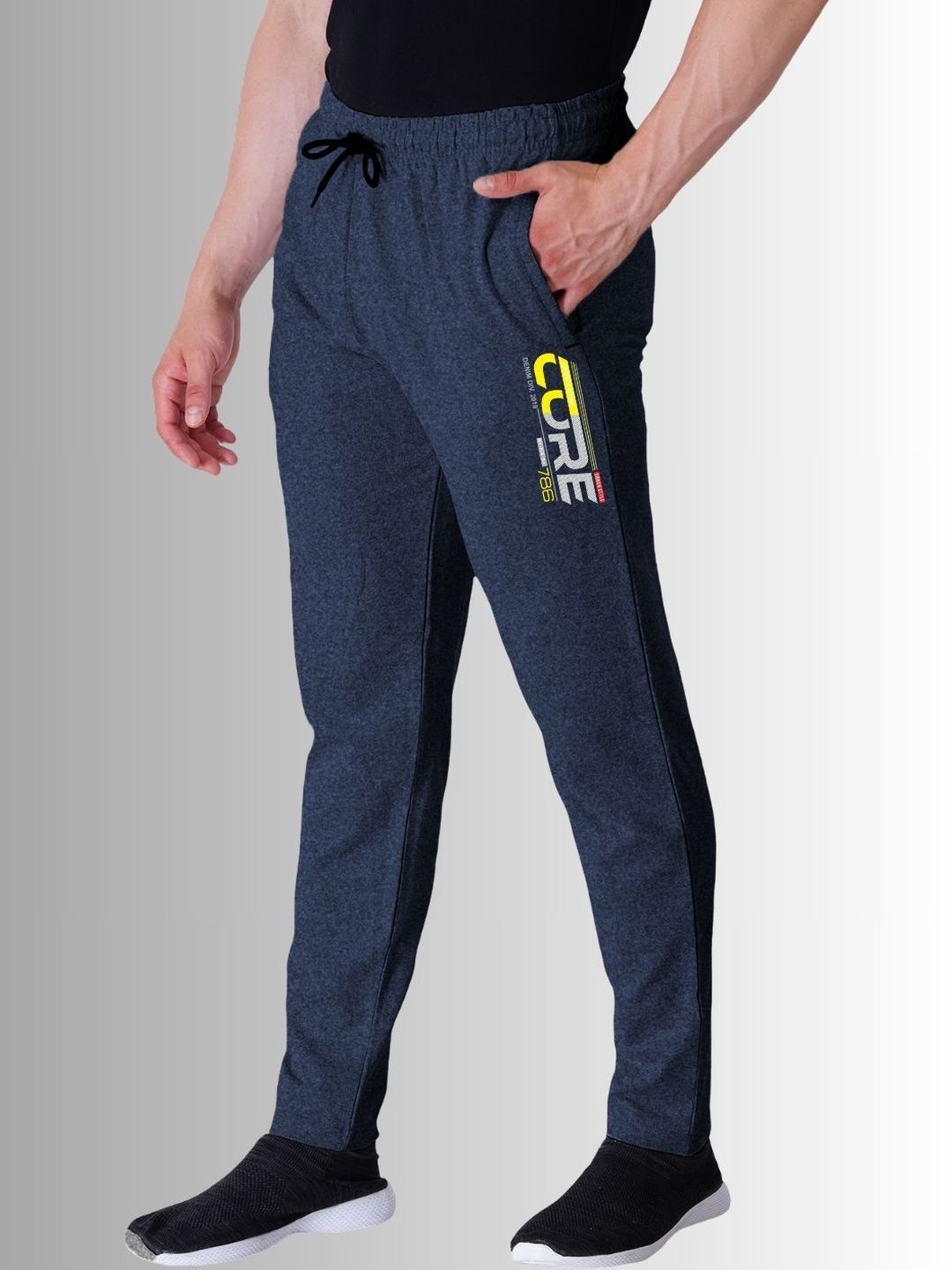 KART BLACK Men Printed Cotton Mid-Rise Track Pant-picture-2