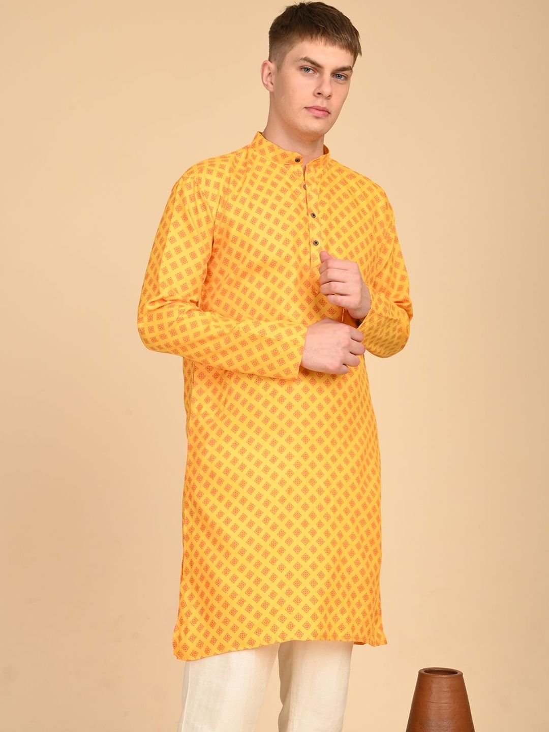 TIGER SNAKE Men Geometric Printed Kurta-picture-17