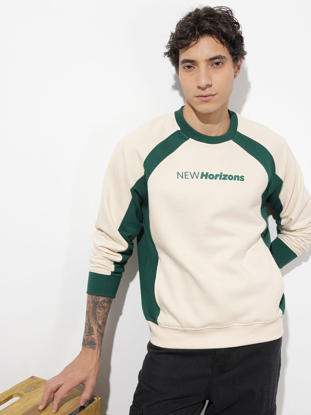 The Roadster Life Co. Colourblocked Knitted Sweatshirt-picture-22