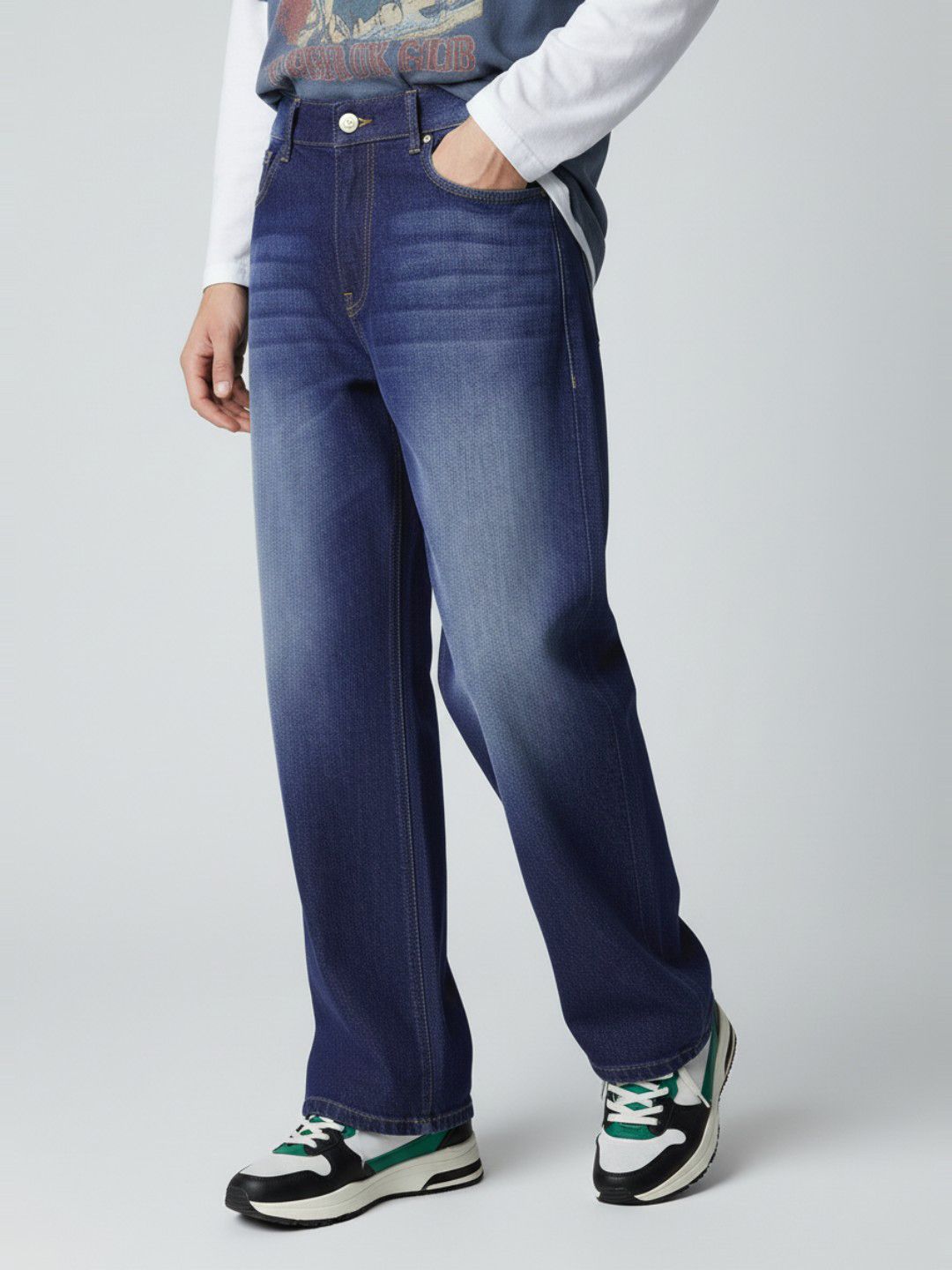 glitchez Men Bootcut Fit Heavy Fade Stretchable Jeans-image-28