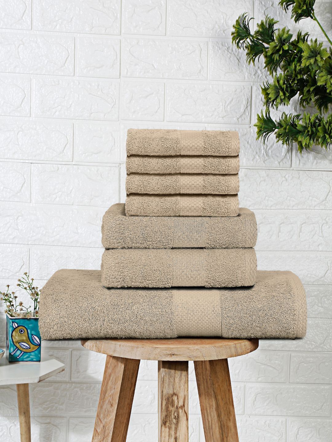 Mulberry Living Cream-Coloured Terry Cotton 550 GSM Towel Set-image-38