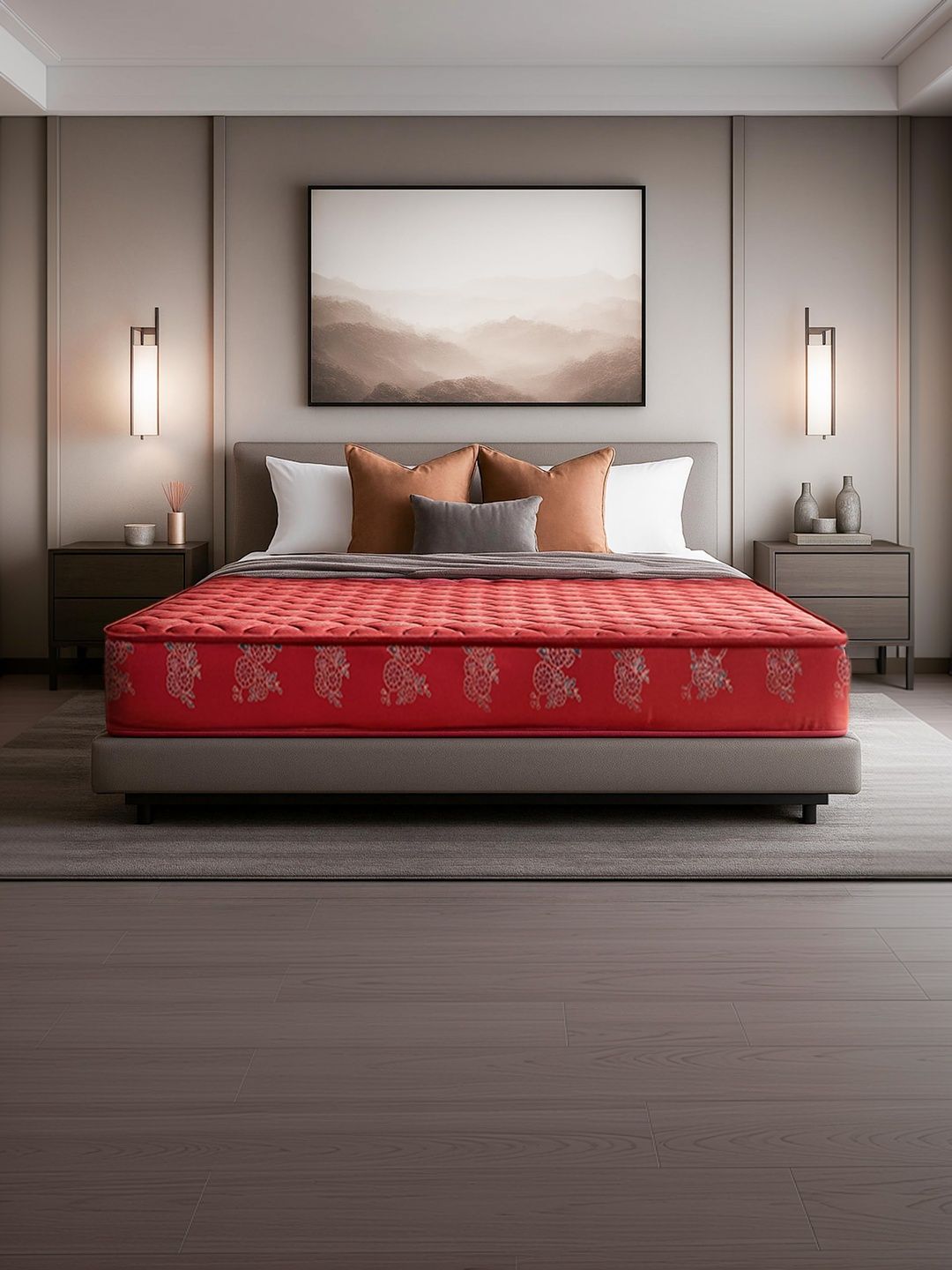 Kurl on Maroon Printed Cotton Single Breathable Mattress-picture-43