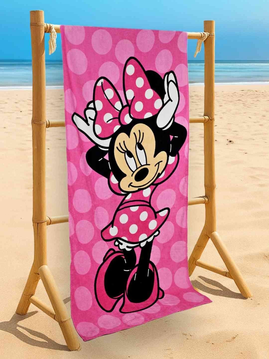 Yellow Bee Pink & Pink 1 Printed Cotton 300 GSM Bath Towel