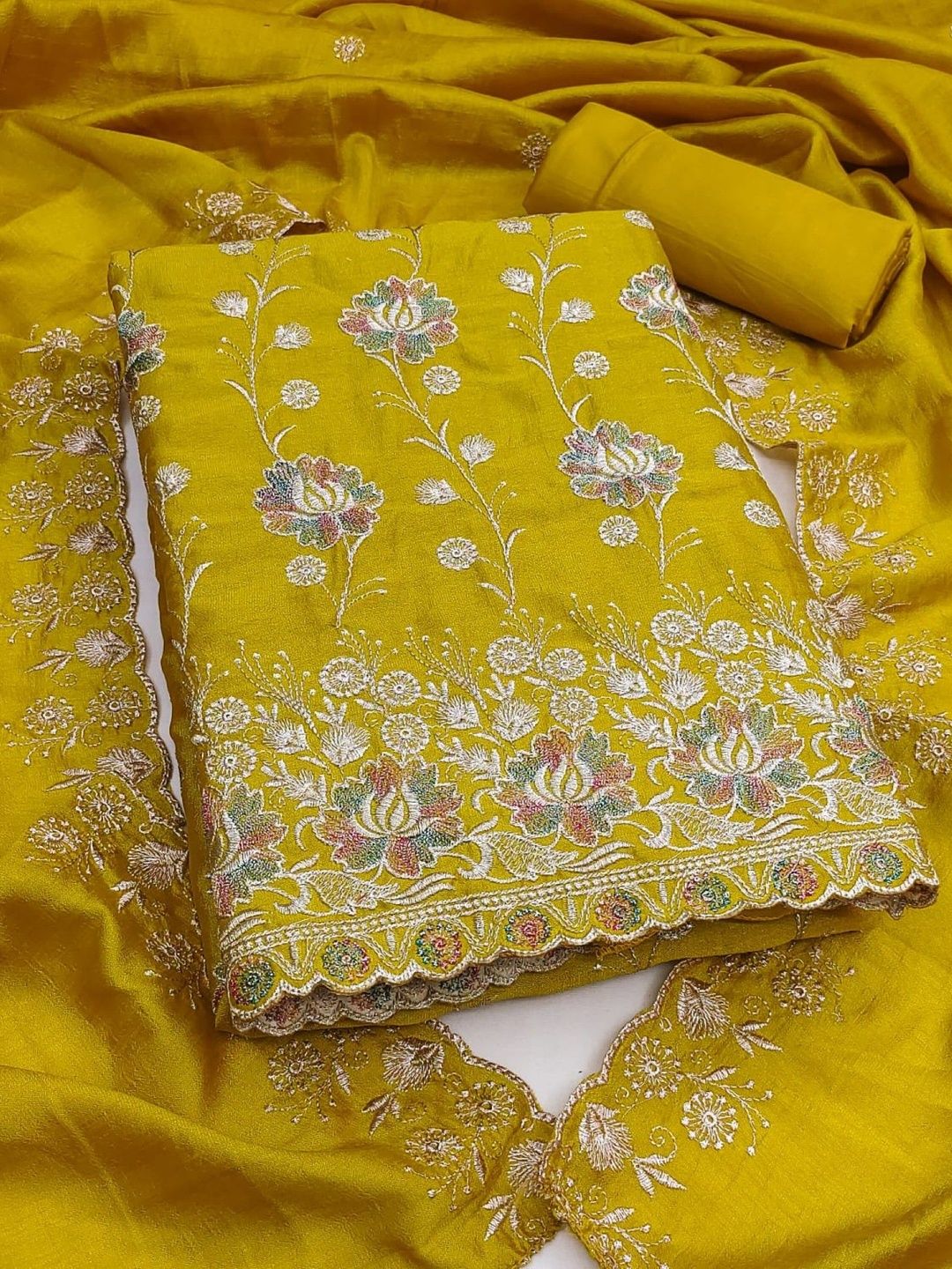 KALINI Embroidered Pure Silk Unstitched Dress Material-picture-20