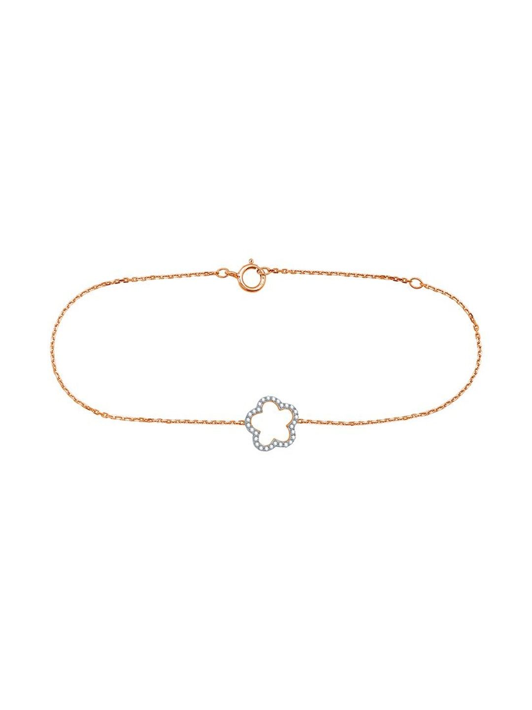 MIVRAA 9Kt Rose Gold 0.081 Carat Diamond Studded Bracelet - 0.87 g-picture-29