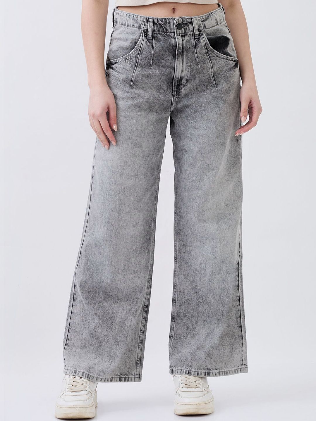 SPYKAR Women Wide Leg High-Rise Heavy Fade Jeans-picture-58