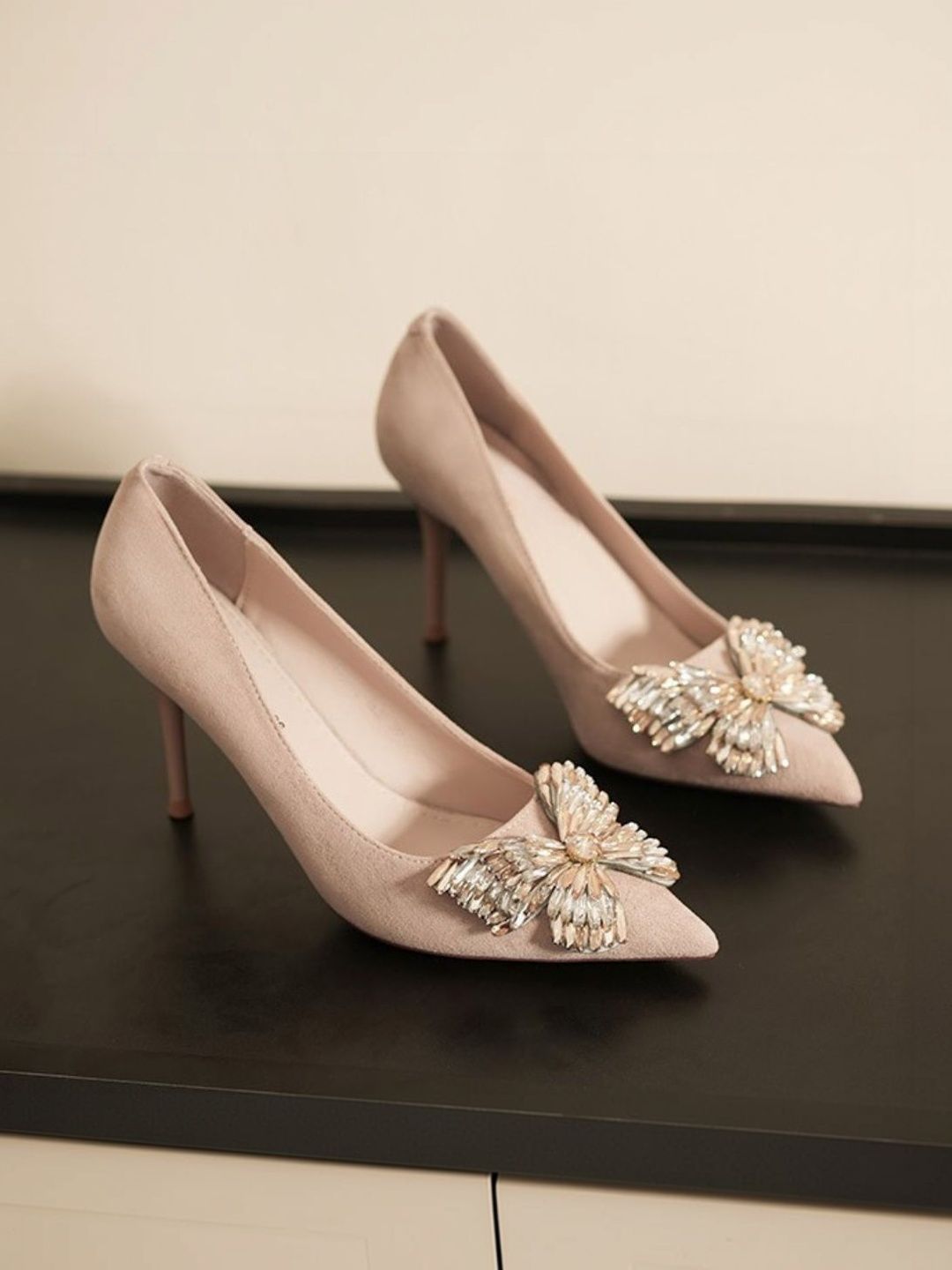 Ozzaro Suede Party Stiletto Pumps