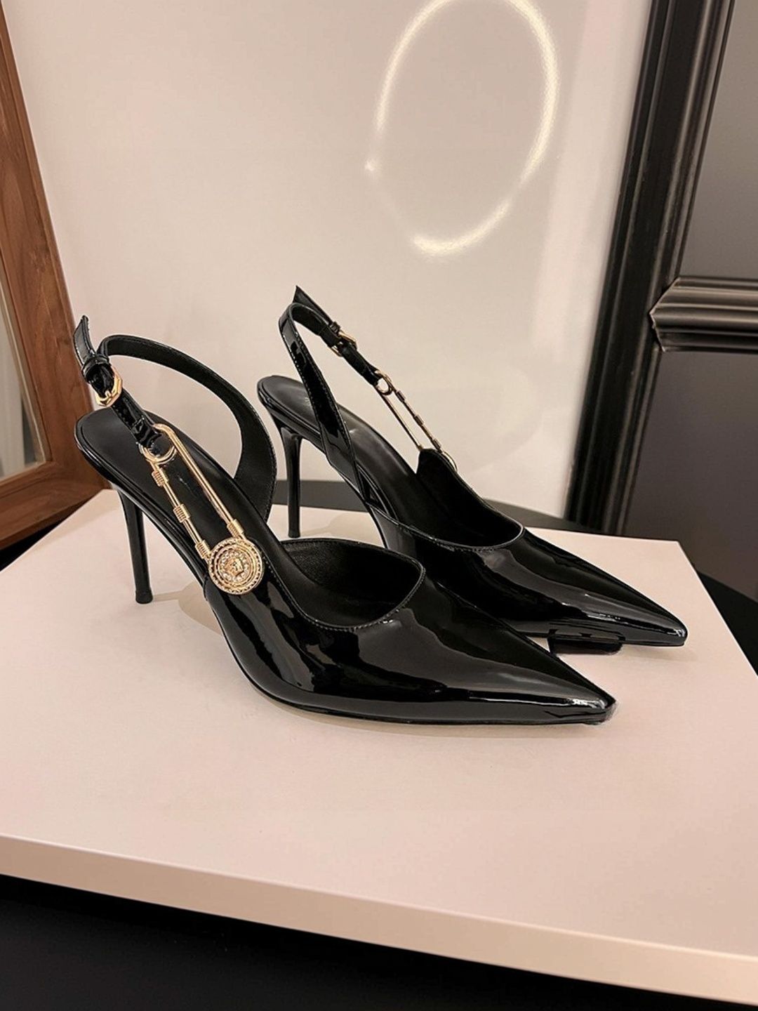 Ozzaro PU Party Stiletto Pumps with Buckles