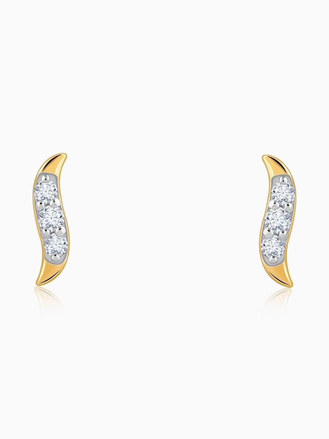 GIVA 9Kt Gold Gold Diamond Studded Earrings -0.1 g-picture-43