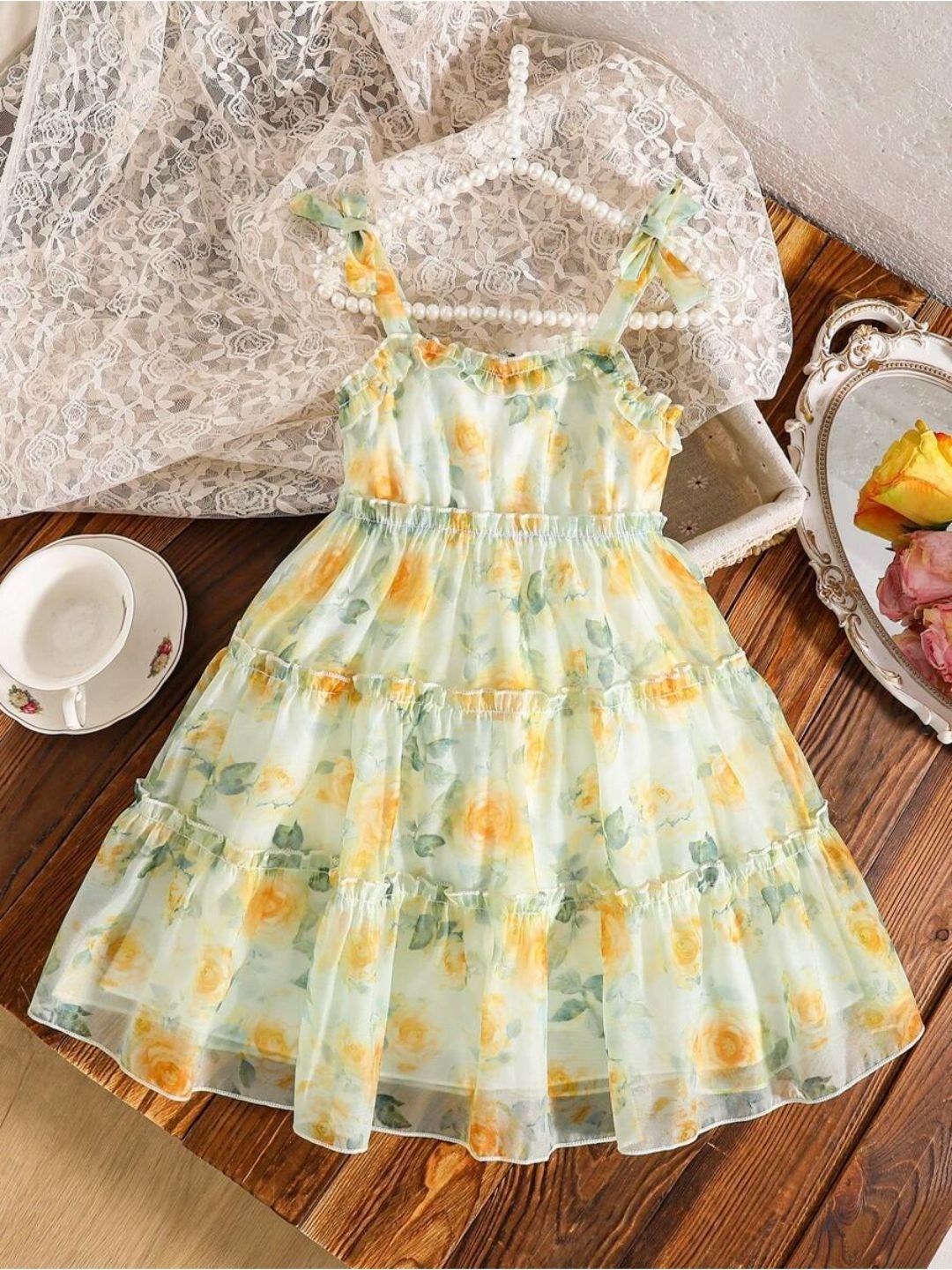 Sangria Printed Cotton Round Neck Fit & Flare Knee Length Dresses-picture-33