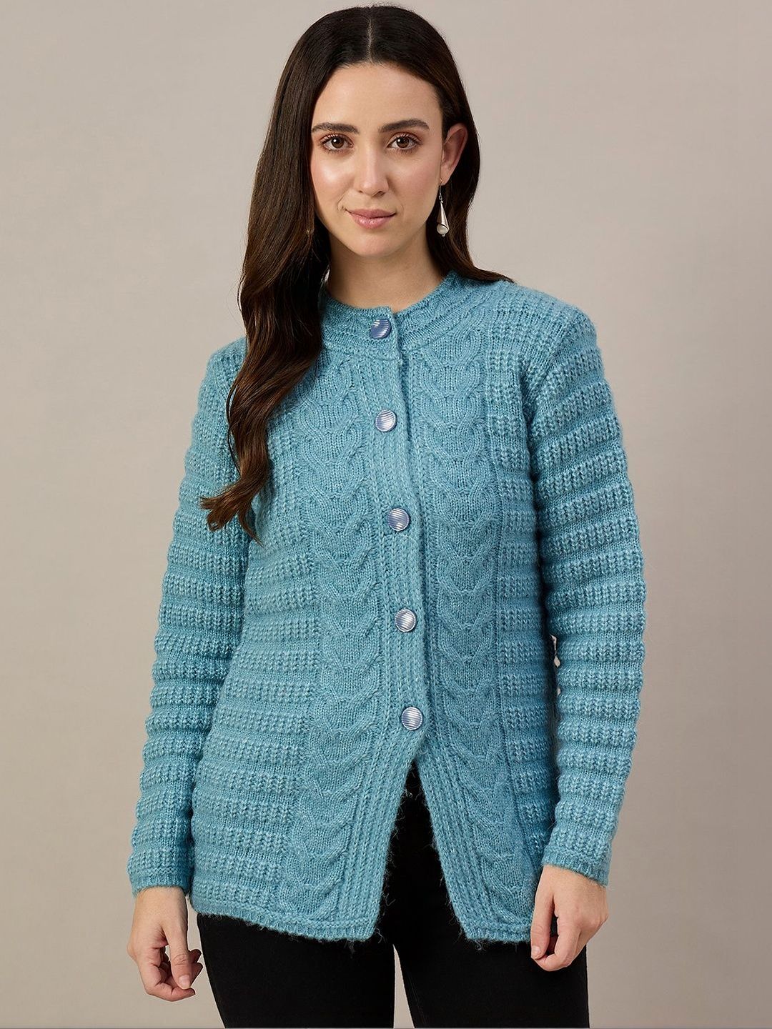 Zigo Women Cable Knit Woollen Cardigan-picture-17