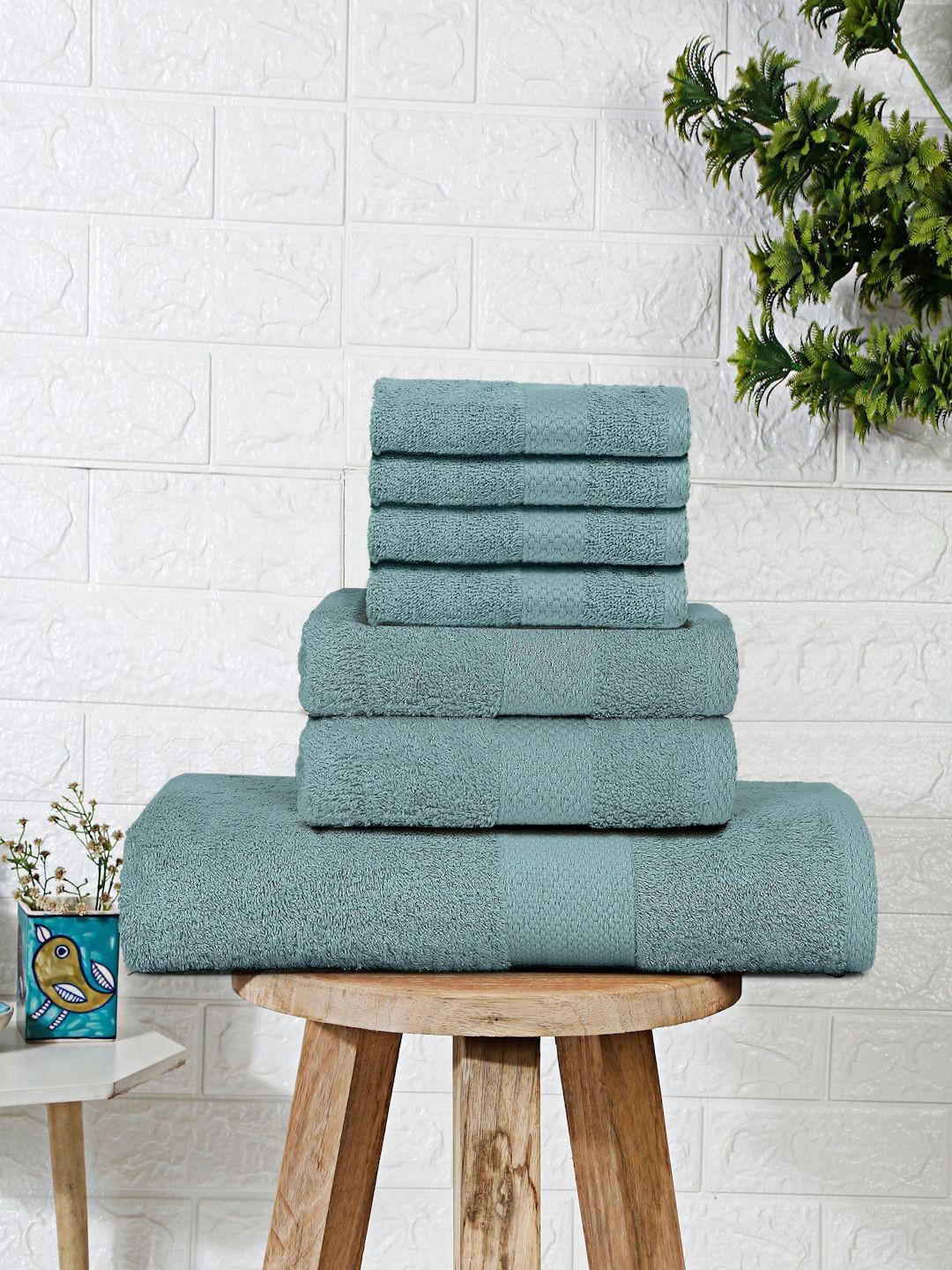Mulberry Living Blue Terry Cotton 550 GSM Towel Set-image-40