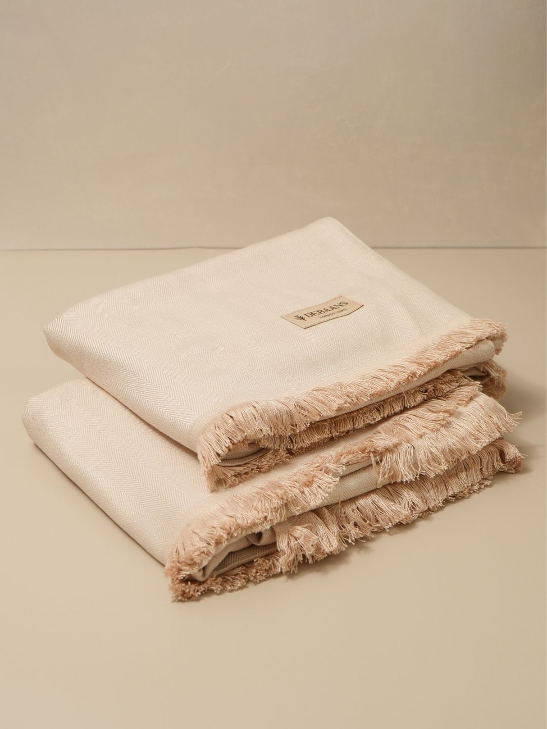 DEBAANS Cream-Coloured 2 Piece Other 250 GSM Towel Set-picture-39