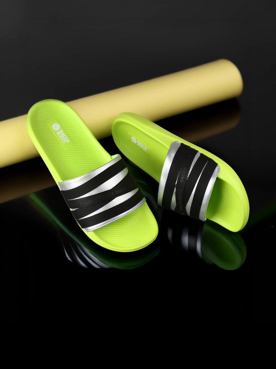 bacca bucci Men Striped Sliders-picture-37