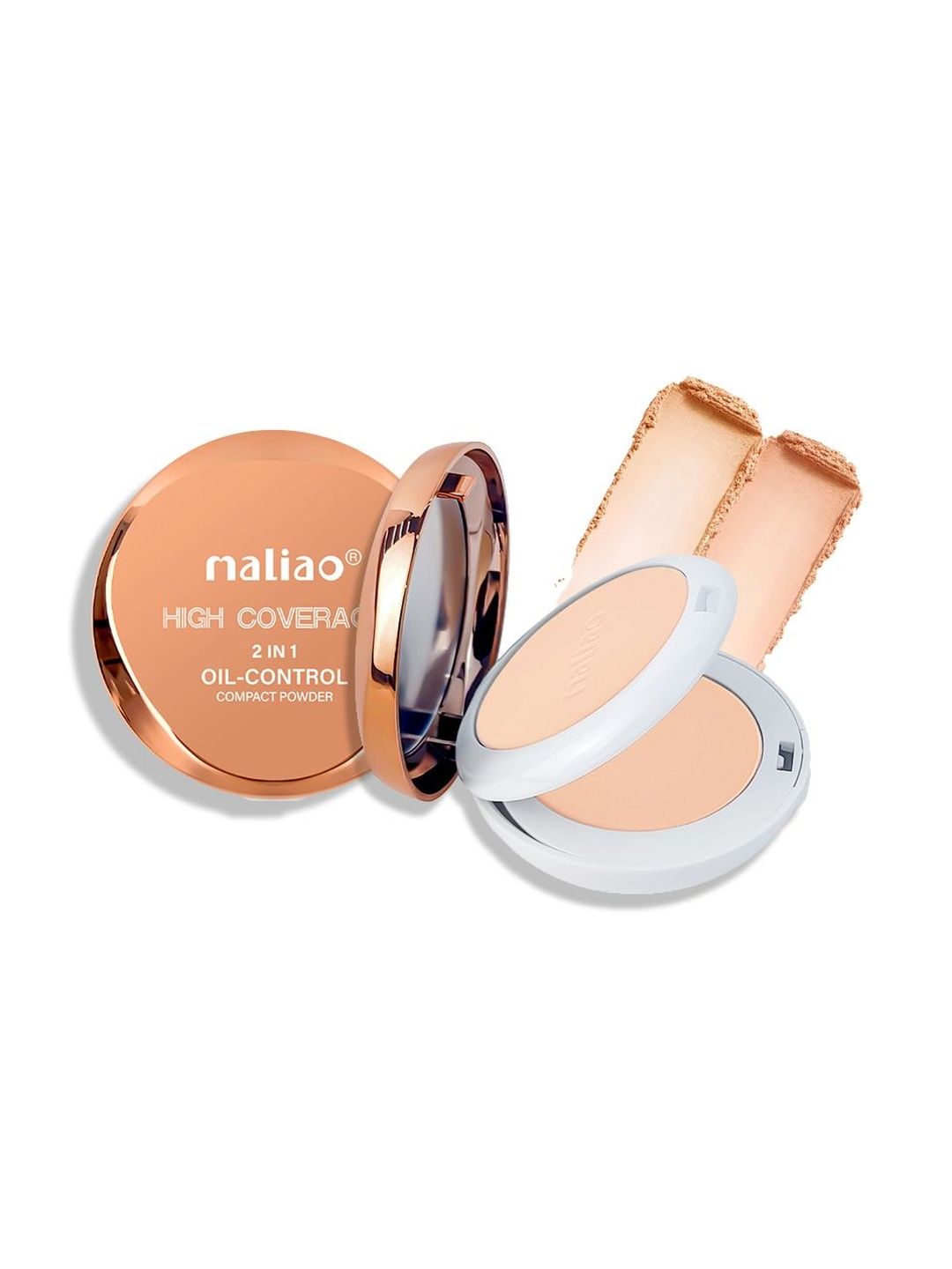 Maliao High Coverage 2 In 1 Oil Control Compact Powder - Shade 02-picture-15