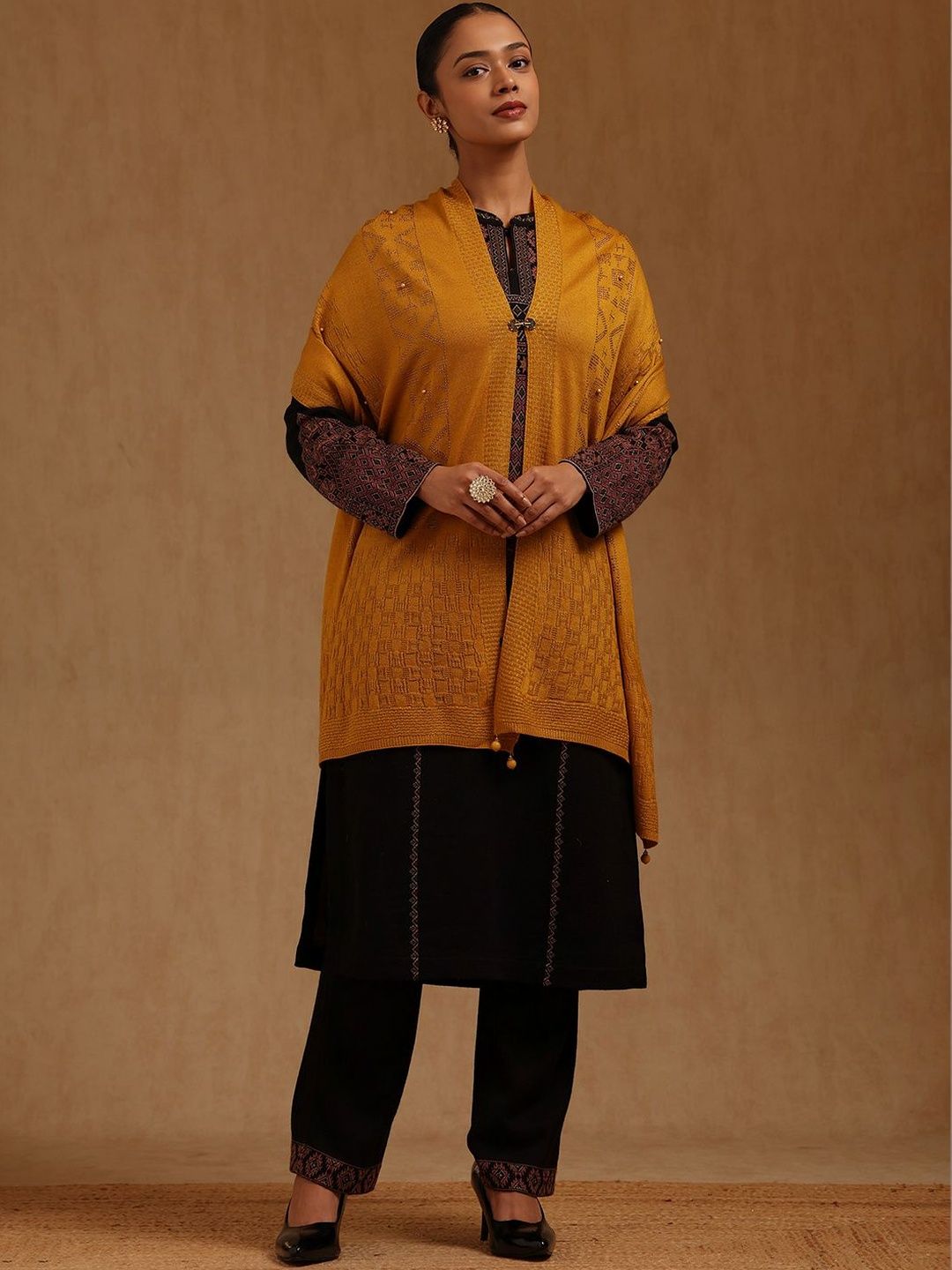 Soch Women Woven Design Acrylic Shawl-picture-19