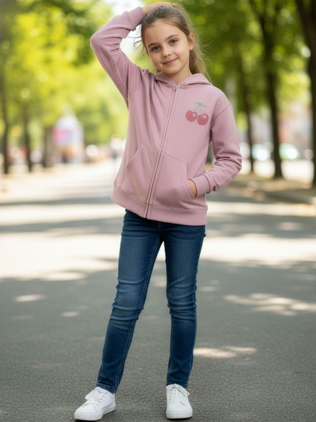 CODEZ Girls Embellished Hooded Sweatshirt-picture-30