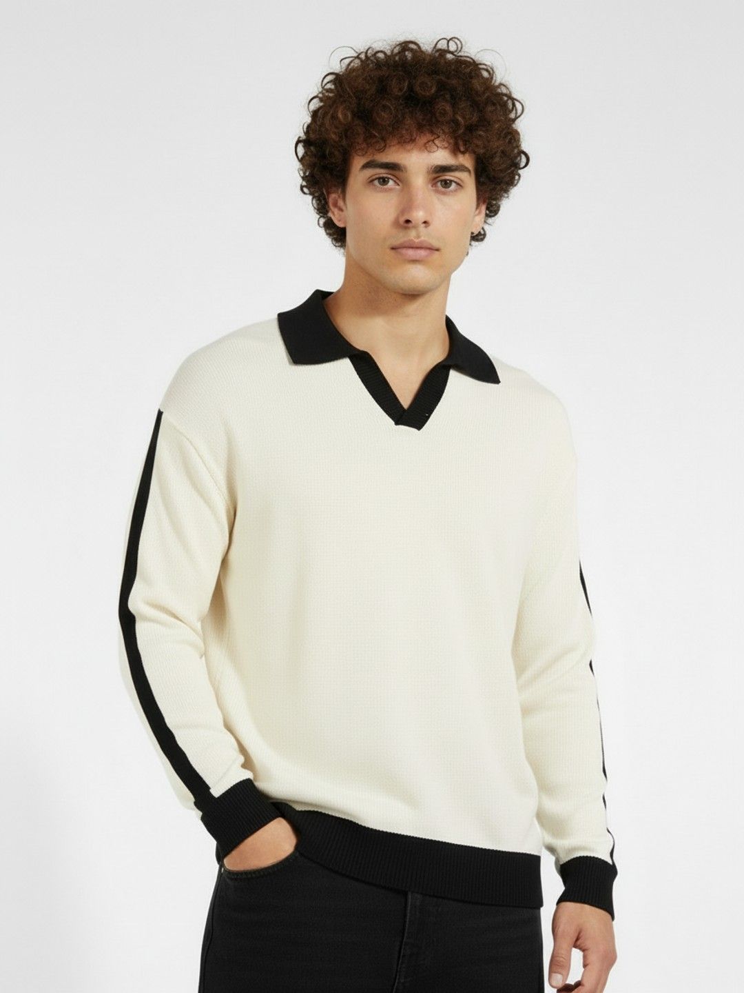 glitchez Acrylic Shirt Collar Sweater-image-13