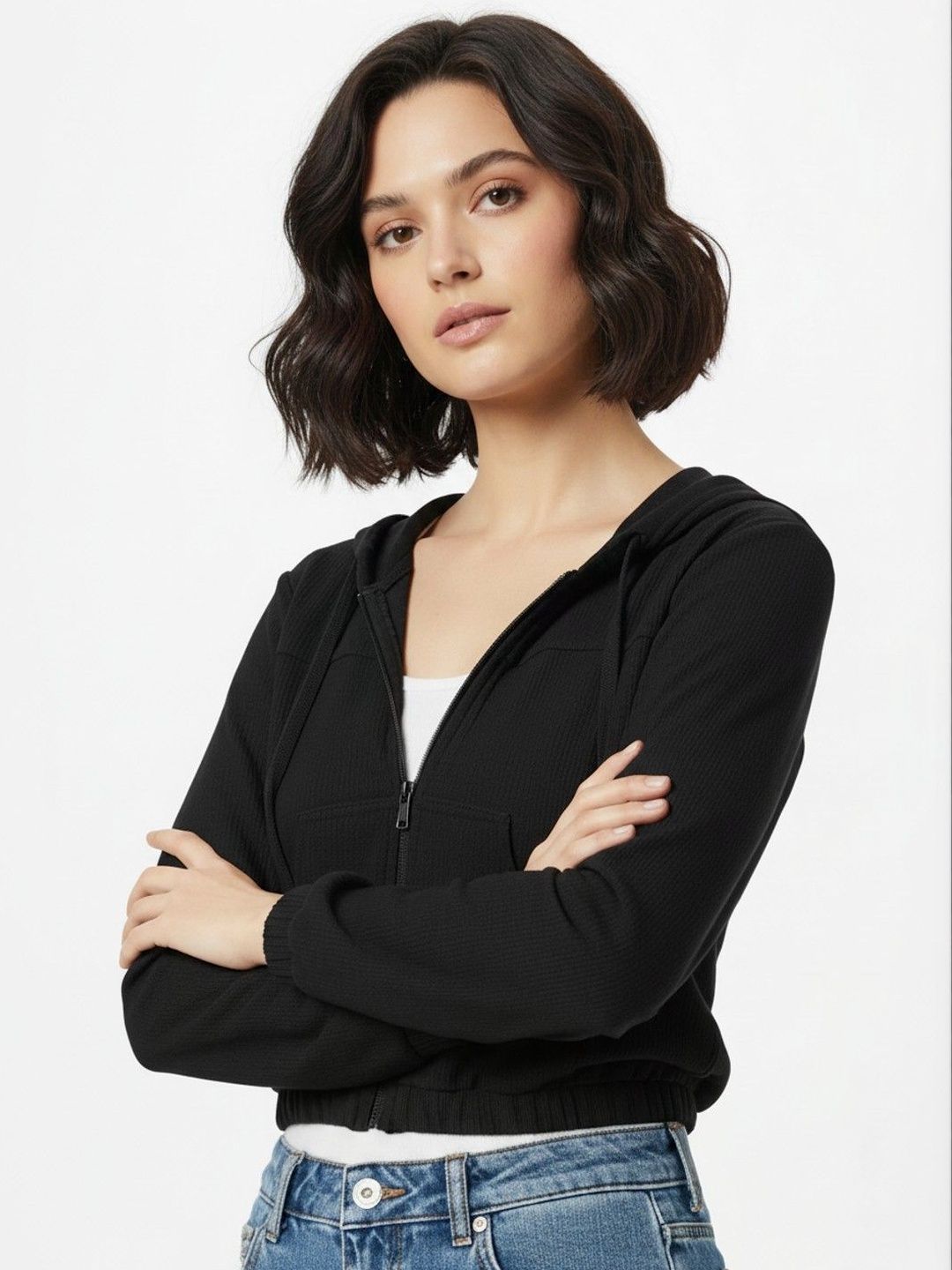 glitchez Women Lightweight Crop Bomber Jacket-picture-34