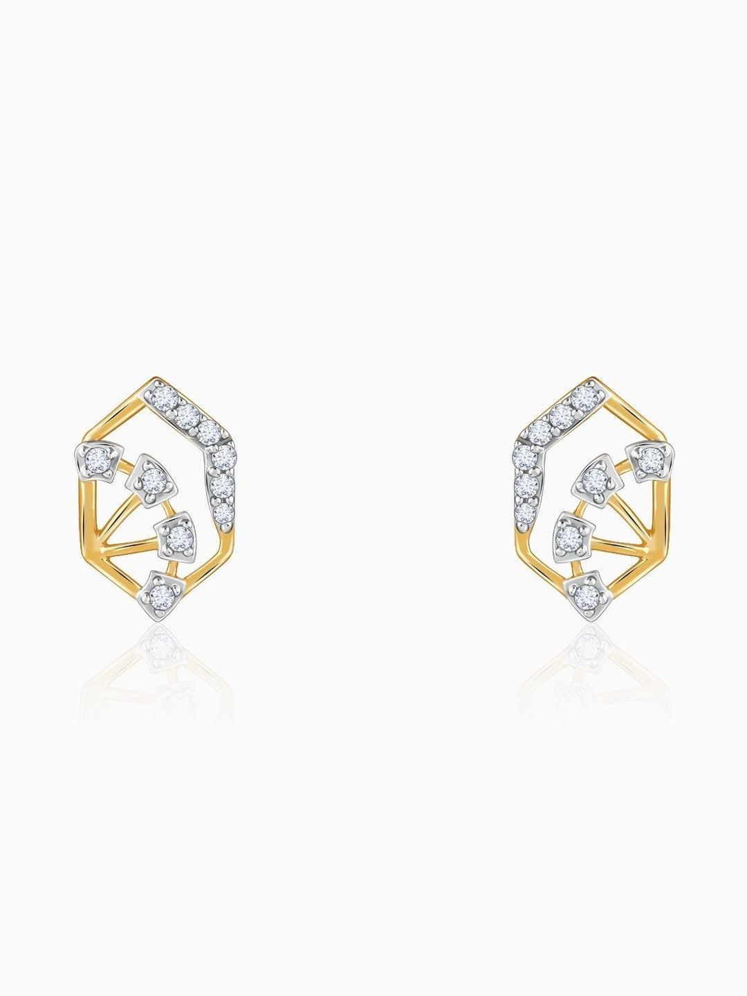 GIVA 9Kt Gold Gold Diamond Studded Earrings - 0.15g-picture-44