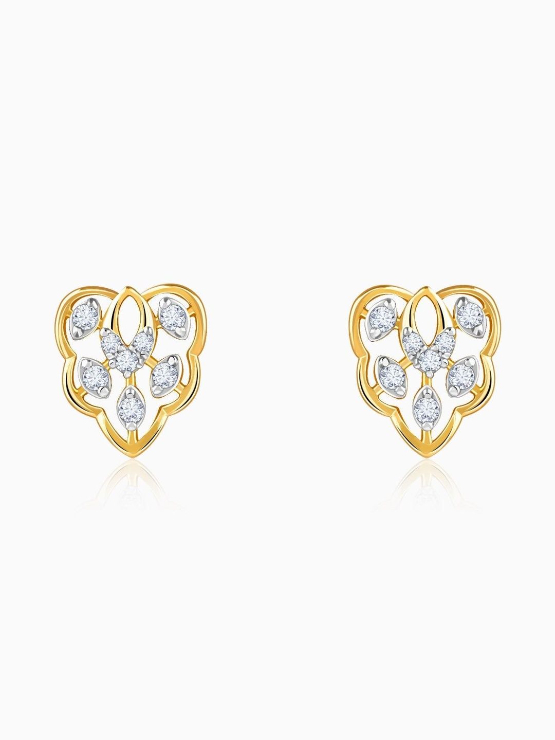 GIVA 9Kt Gold Gold Diamond Studded Earrings - 0.15g-picture-45