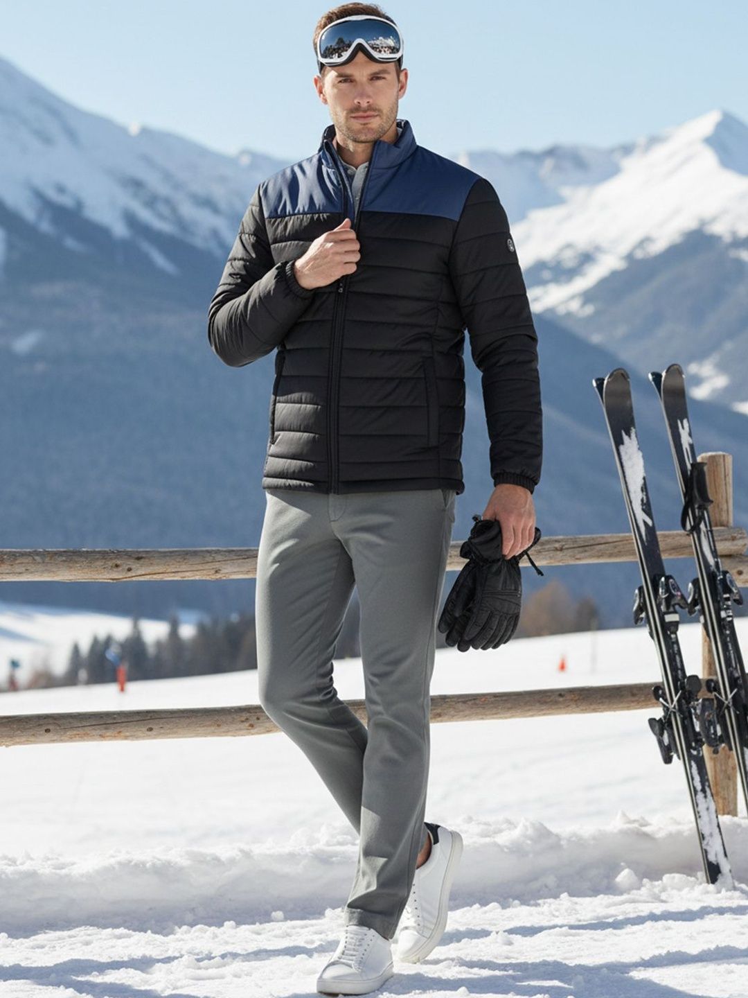 The Roadster Lifestyle Co Color-Blocked High-Neck Full Sleeve Quilted Jacket-picture-42