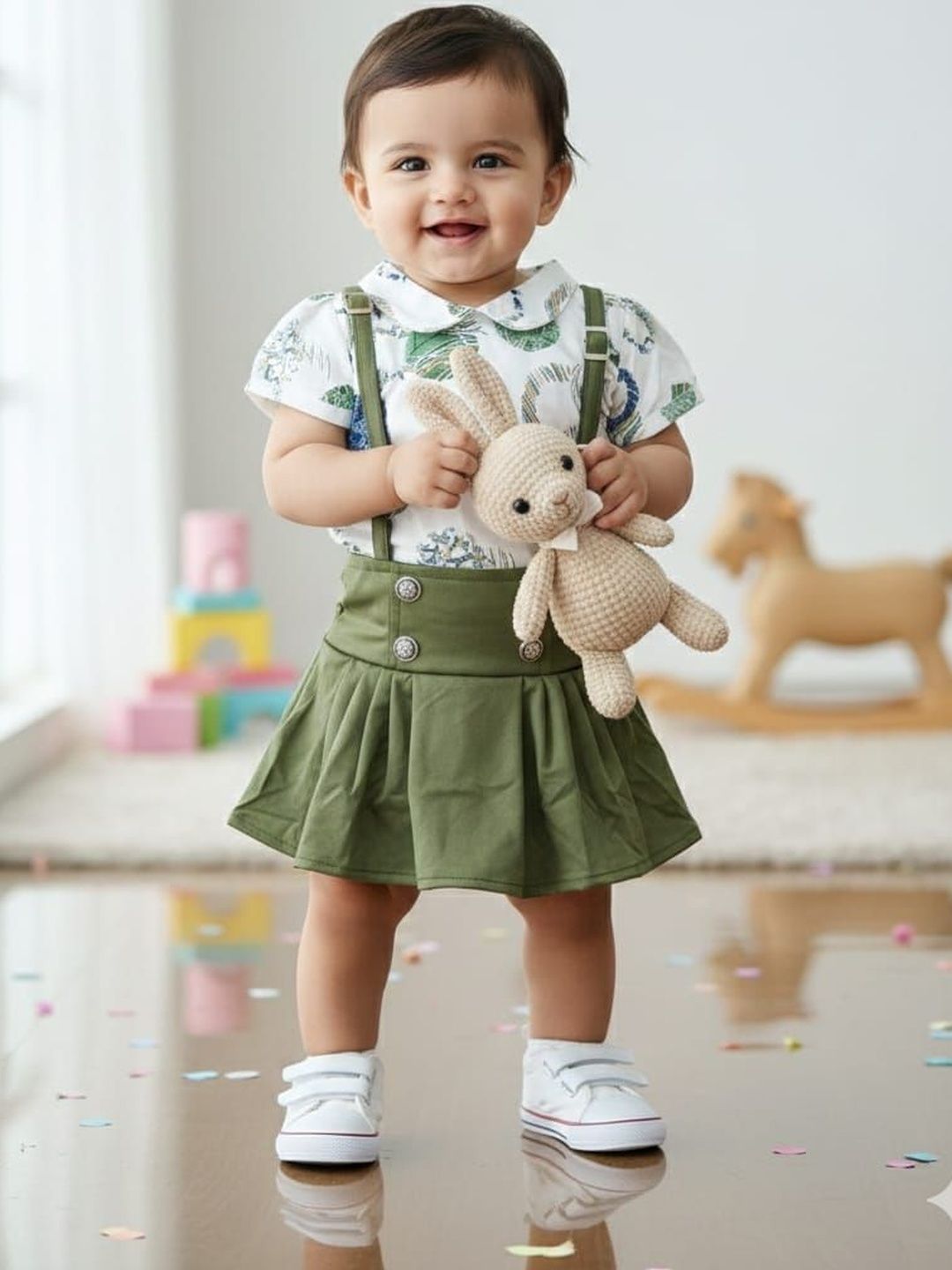 NEW GEN Girls Printed T-shirt with Skirt-image-7