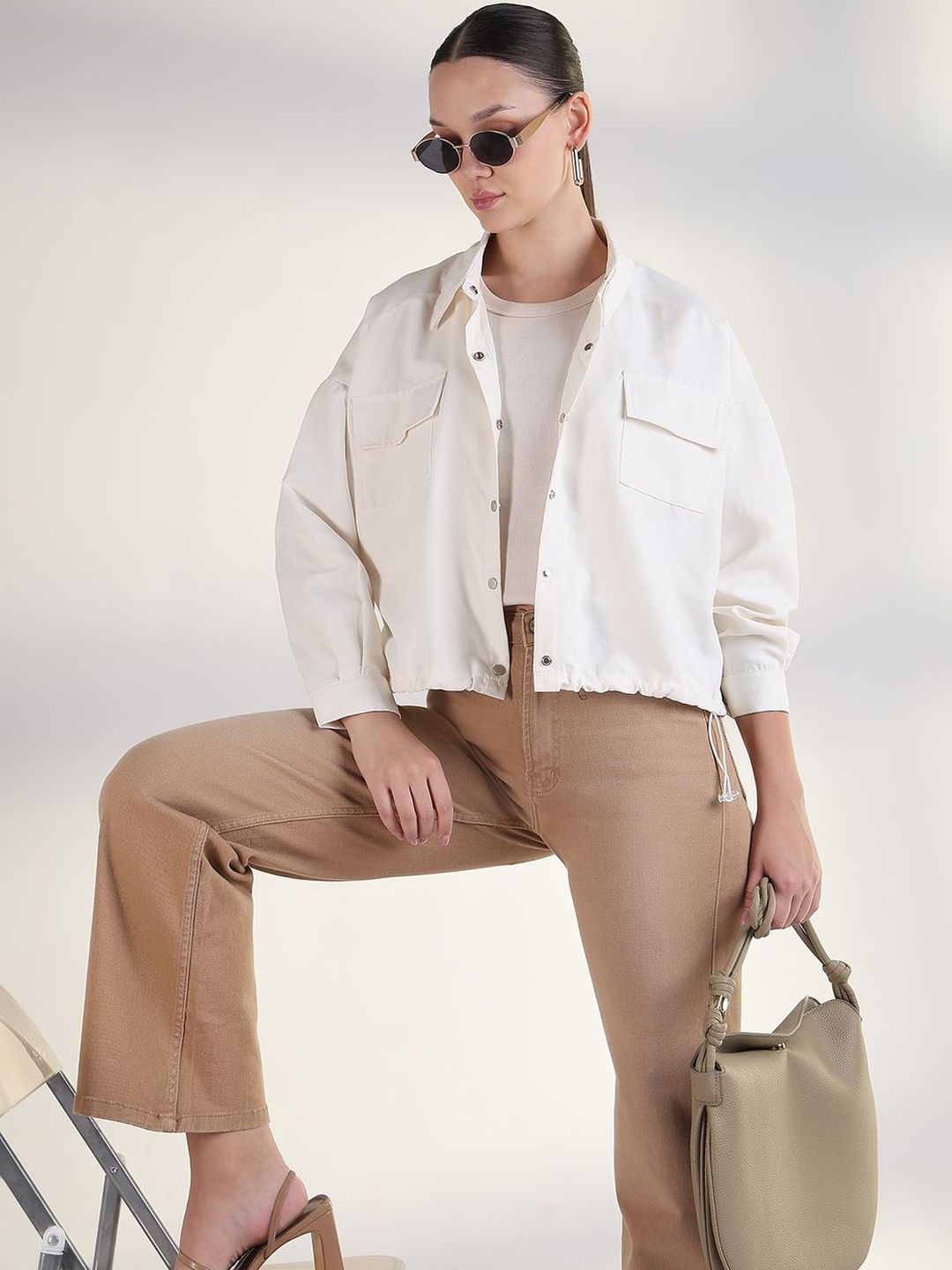SHOWOFFFF Women Lightweight Crop Bomber Jacket-picture-11