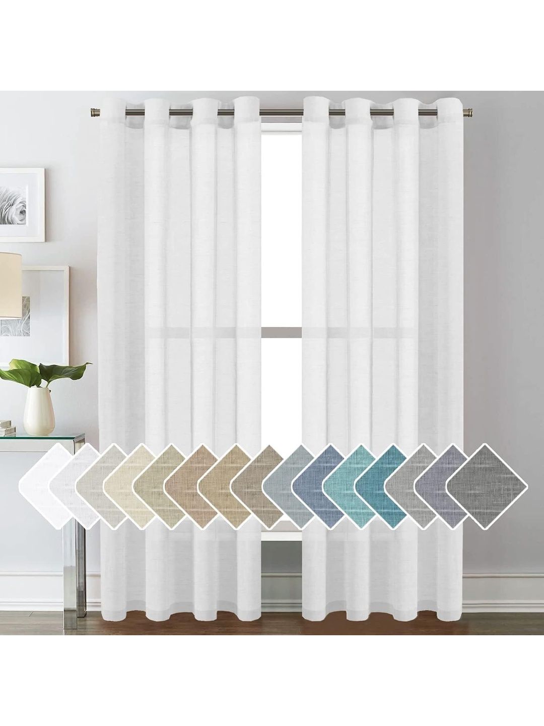 B' Decorlish White Sheer Door Curtain-image-2