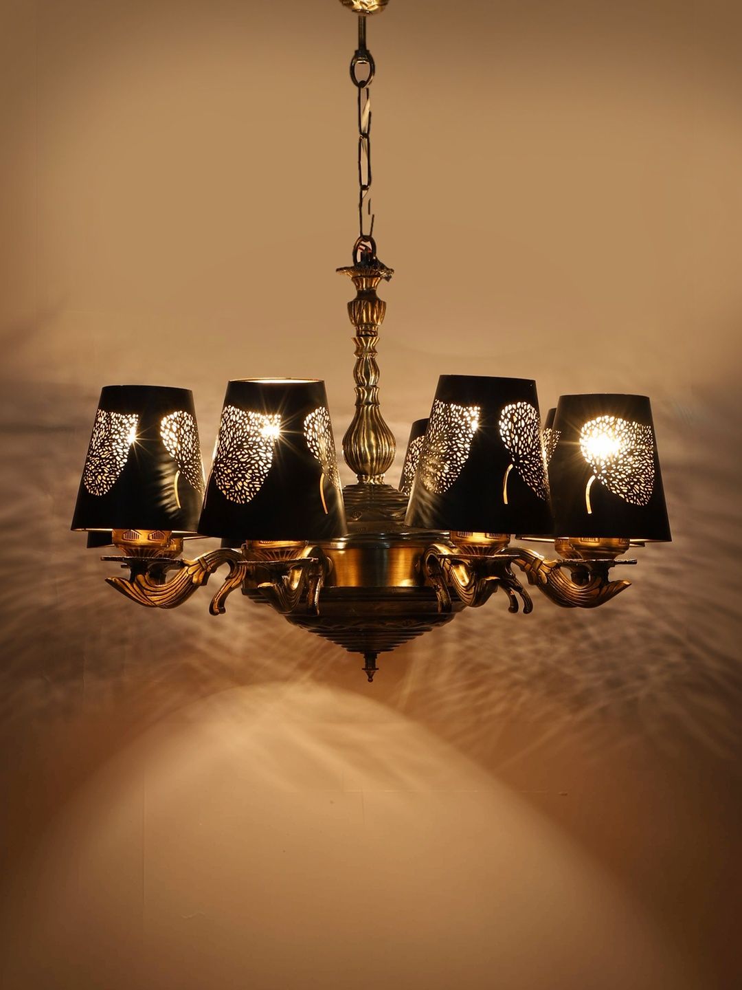 Aura Black & Black Printed Traditional Ceiling Lamp-picture-11