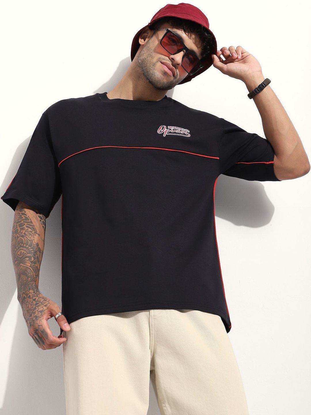 Difference of Opinion Men Typography Printed Drop-Shoulder Sleeves T-shirt-picture-37