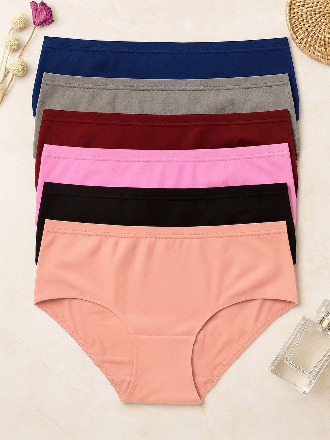 FiveFlag Pack Of 6 Combed Cotton Mid-Rise Hipster Briefs-image-26