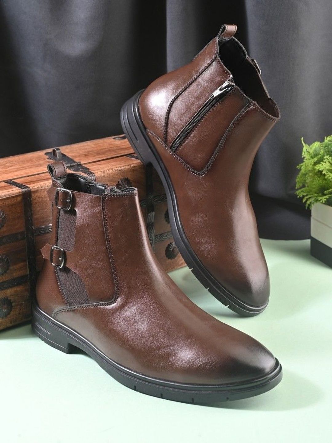 HERE&NOW Men Round Toe Chelsea Boots-picture-17
