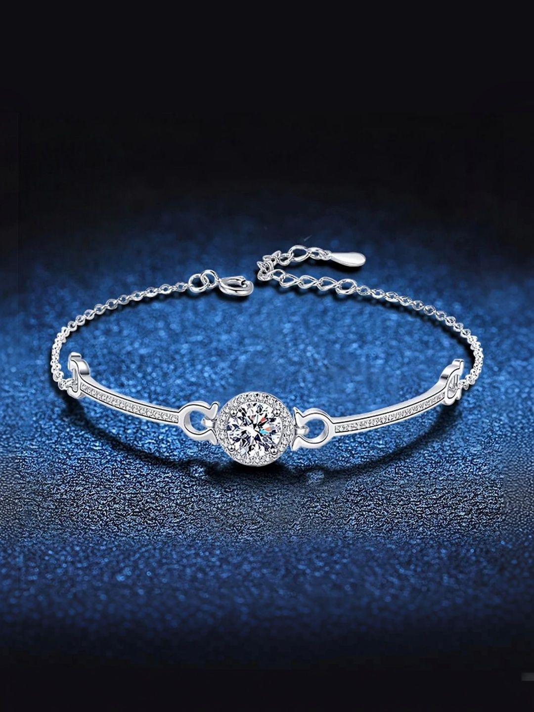 Zaphariq Women Cubic Zirconia Silver-Plated Charm Bracelet-picture-18