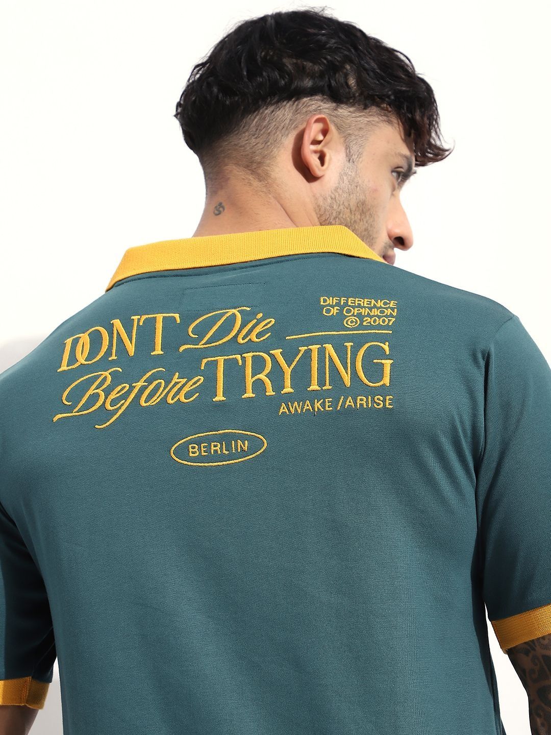 Difference of Opinion Men Typography Printed Polo Collar T-shirt-picture-14