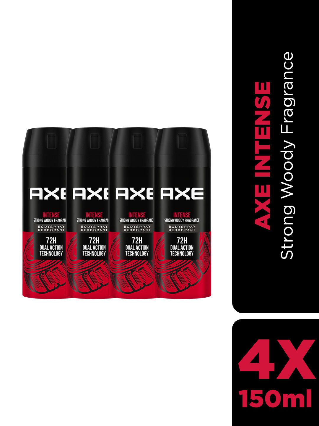 AXE Men Pack Of 4 Intense Long Lasting Body Spray - 150ml Each-image-32