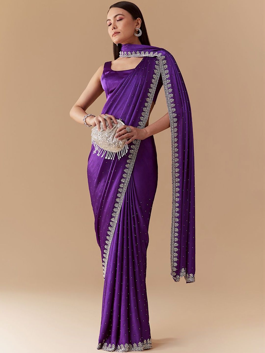 KALKI Fashion Embellished Zari Poly Chiffon Heavy Work Saree-picture-45