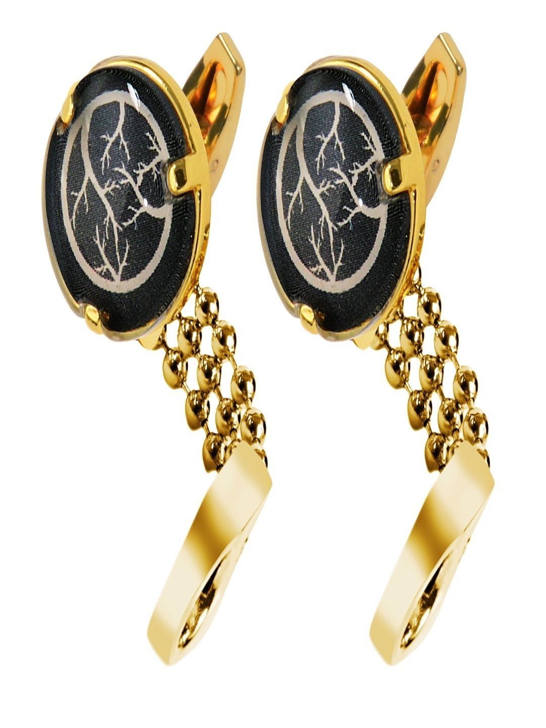 Curren Gold-Plated Contemporary Textured Chain Knot Cufflinks-picture-15