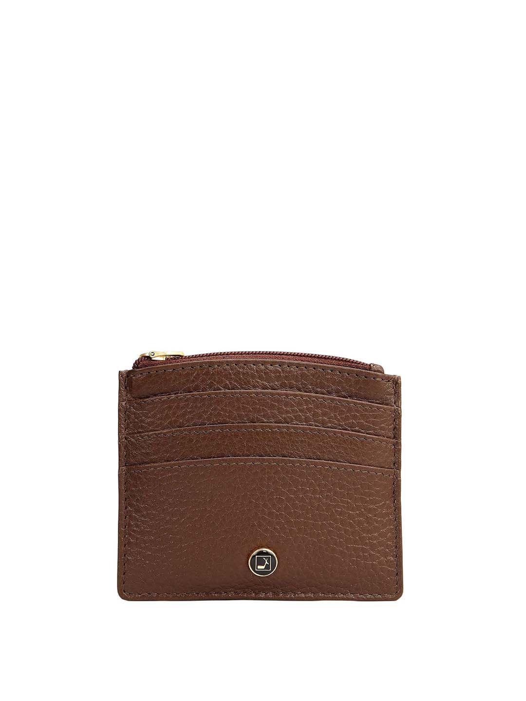 Da Milano Men Textured Zip Detail Leather Card Holder-image-11