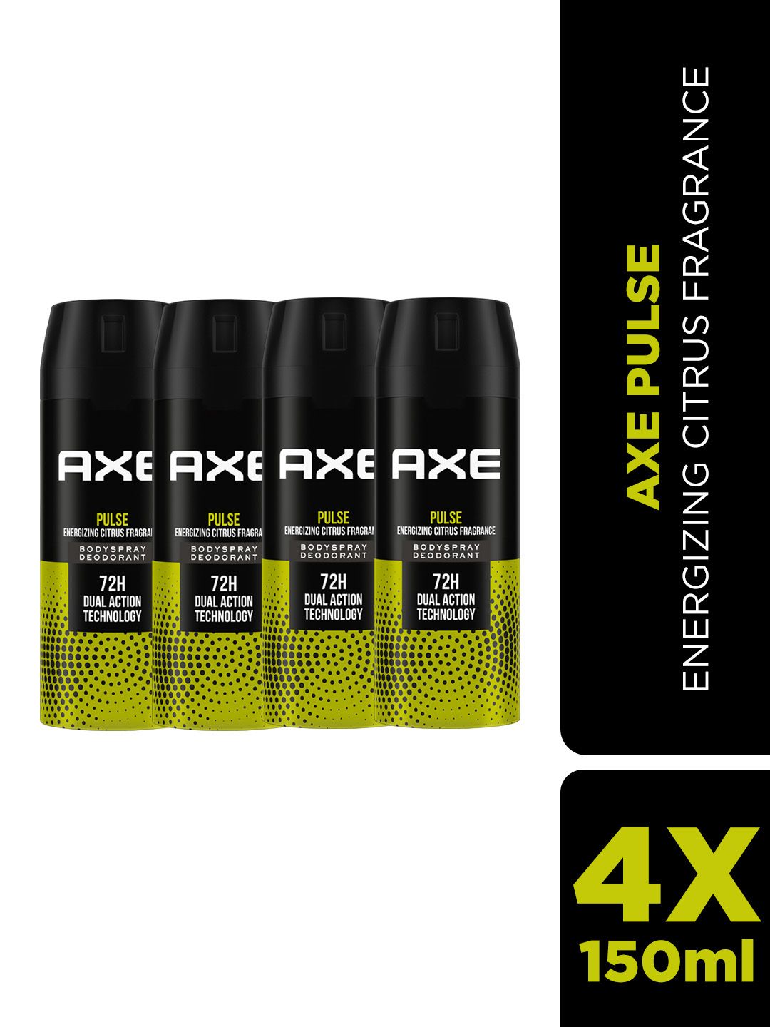 AXE Men Pack Of 4 Pulse Long Lasting Body Spray - 150ml Each-image-25