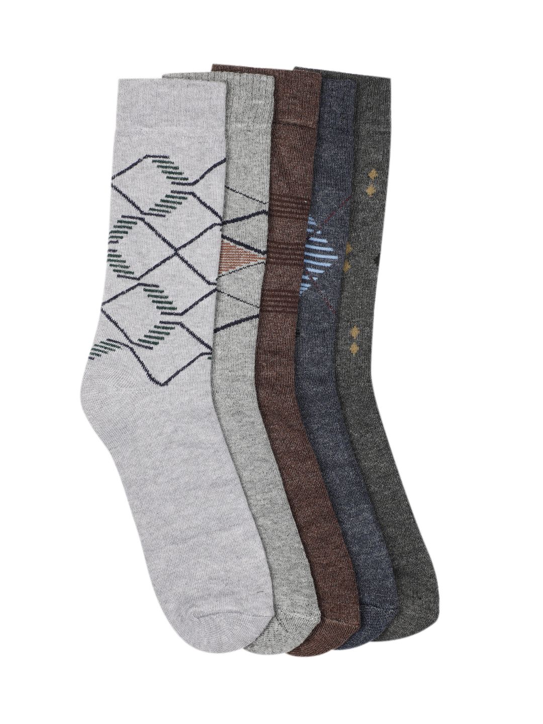 Teakwood Leathers Men Pack Of 5 Pair Winter Pure Cotton Above Ankle Length Socks-picture-16