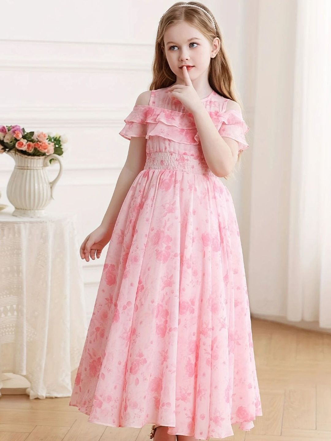 Sangria Girls Printed Cotton Fit & Flare Dress-picture-22